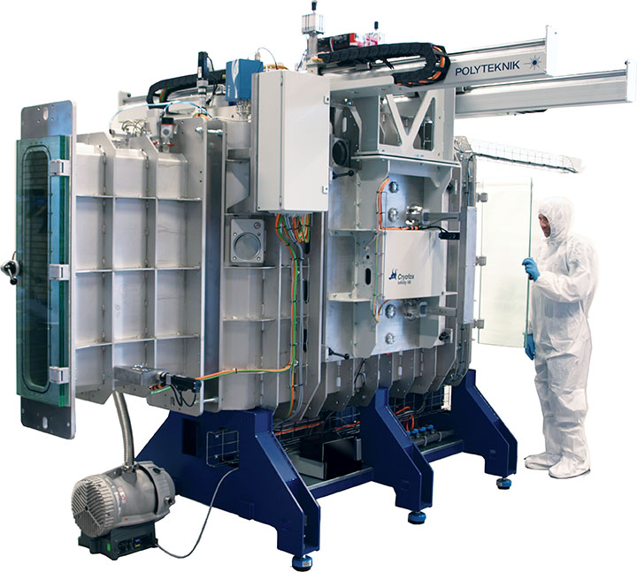 Industrial plasma sputtering system at Polyteknik. Photo: Polyteknik Infinity plasma sputtering system installed at Polyteknik A/S. Photo: Polyteknik